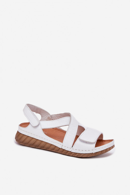 Sandales pour femmes Féminin avec attaches adhésives Il fautciejka L6848-11 couleur blanche