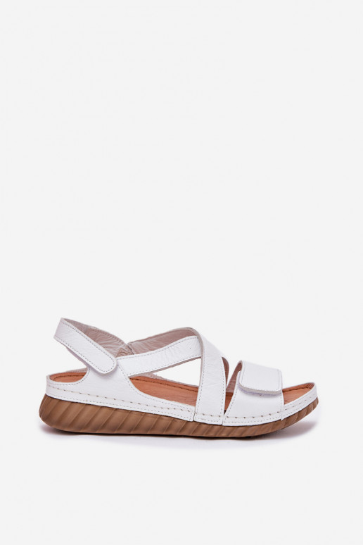 Sandales pour femmes Féminin avec attaches adhésives Il fautciejka L6848-11 couleur blanche