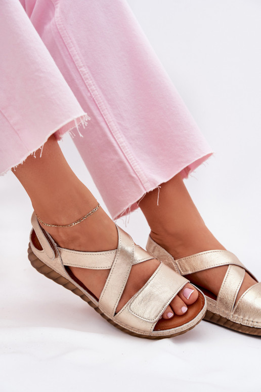 Sandales pour femmes Féminin avec attaches adhésives Il fautciejka L6848-25 couleur dorée Sandales pour femmes Féminin avec attaches adhésives Il fautciejka L6848-25 couleur dorée