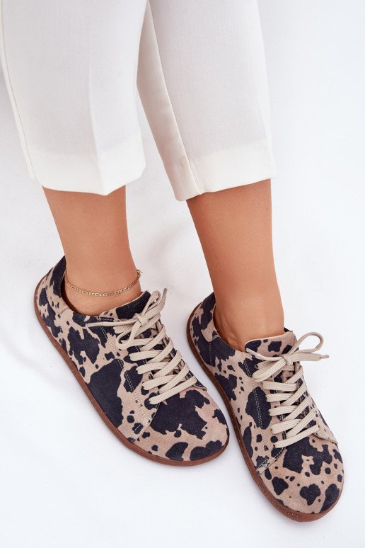 en daim chaussures décontractées Barefoot Féminin DANS Łaty Zazoo N1120 brun-beige en daim chaussures décontractées Barefoot Féminin DANS Łaty Zazoo N1120 brun-beige