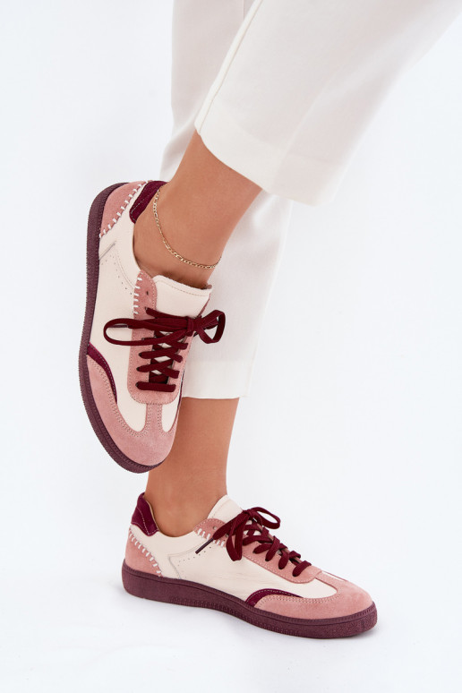 Peau Chaussures modèle baskets Féminin Zazoo N1202 couleur rose