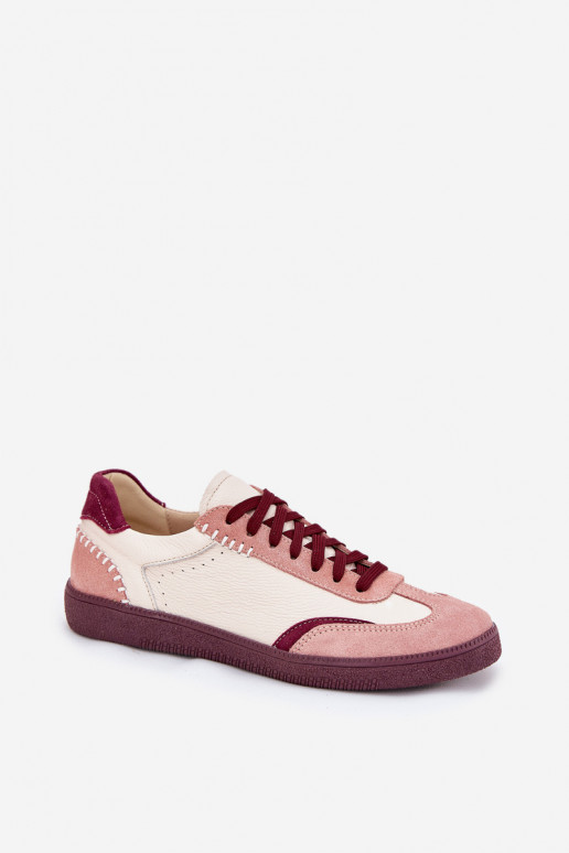 Peau Chaussures modèle baskets Féminin Zazoo N1202 couleur rose