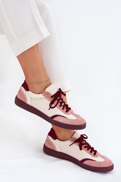 Peau Chaussures modèle baskets Féminin Zazoo N1202 couleur rose