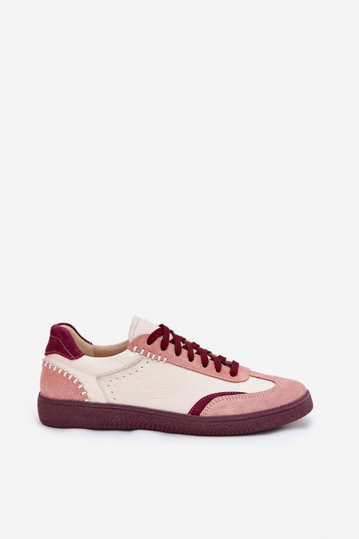 Peau Chaussures modèle baskets Féminin Zazoo N1202 couleur rose