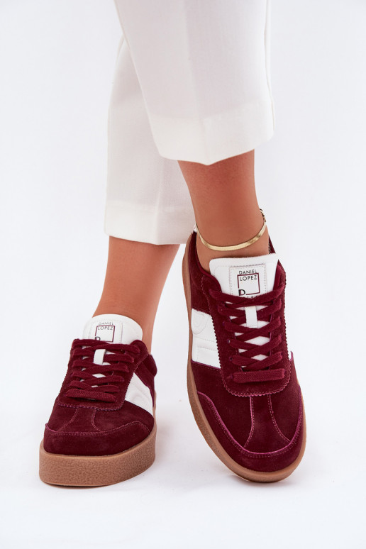 en daim Chaussures modèle baskets Féminin Daniel Lopez Just Dare SS2D4023 Bourgogne en daim Chaussures modèle baskets Féminin Daniel Lopez Just Dare SS2D4023 Bourgogne