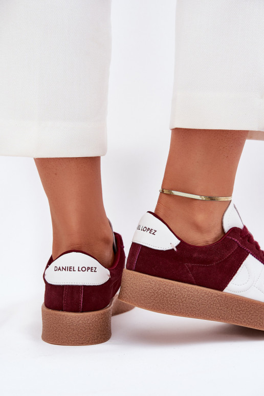 en daim Chaussures modèle baskets Féminin Daniel Lopez Just Dare SS2D4023 Bourgogne en daim Chaussures modèle baskets Féminin Daniel Lopez Just Dare SS2D4023 Bourgogne
