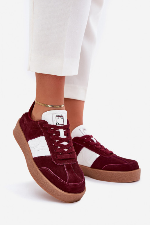 en daim Chaussures modèle baskets Féminin Daniel Lopez Just Dare SS2D4023 Bourgogne en daim Chaussures modèle baskets Féminin Daniel Lopez Just Dare SS2D4023 Bourgogne