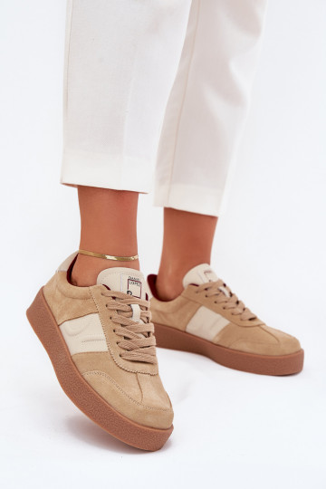 Baskets en daim beiges pour femmes Daniel Lopez Just Dare SS2D4022