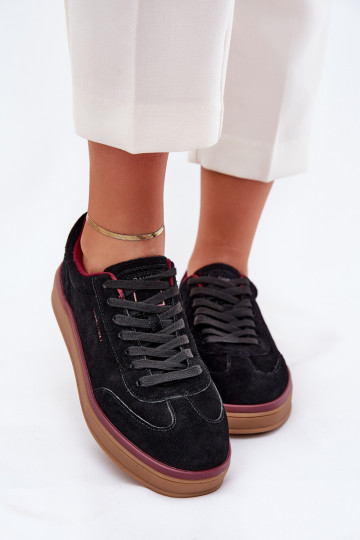 en daim Féminin Chaussures modèle baskets Daniel Lopez Just Dare SS2D4006 couleur noire