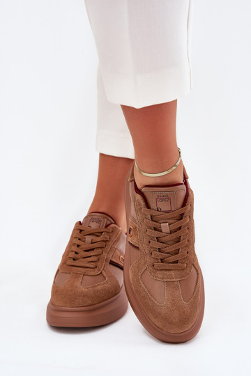 Baskets de sport en cuir avec plateforme pour femmes Daniel Lopez Just Dare SS2D4005 couleur marron 2