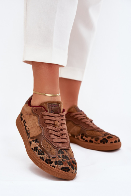 Chaussures modèle baskets Féminin Daniel Lopez Just Dare SS2D4017 avec des motifs en fourrure de léopard Chaussures modèle baskets Féminin Daniel Lopez Just Dare SS2D4017 avec des motifs en fourrure de léopard