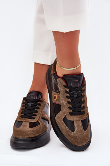 Baskets de sport en cuir avec plateforme pour femmes Daniel Lopez Just Dare SS2D4001 couleur noire 2