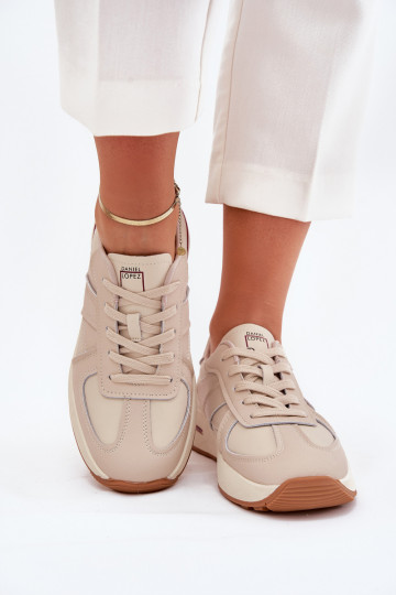 Peau Chaussures de sport pour femmes, baskets Daniel Lopez Just Dare SS2D4043 beige