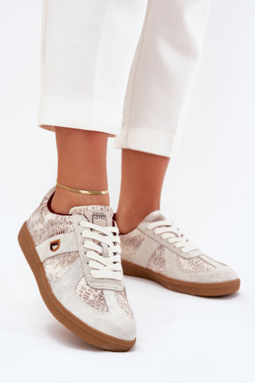Chaussures modèle baskets Féminin Daniel Lopez Just Dare SS2D4032 Motif animalier beige