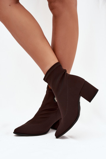 Bottines pour femmes avec détails dorés Zazoo 3128 couleur chocolat 2