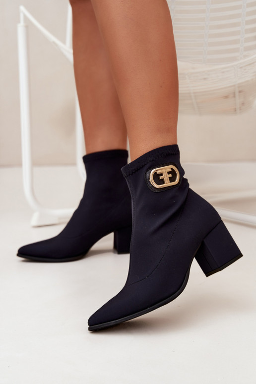 Bottes pour femmes Ze couleur doréem Detalem Zazoo 3128 couleur noire