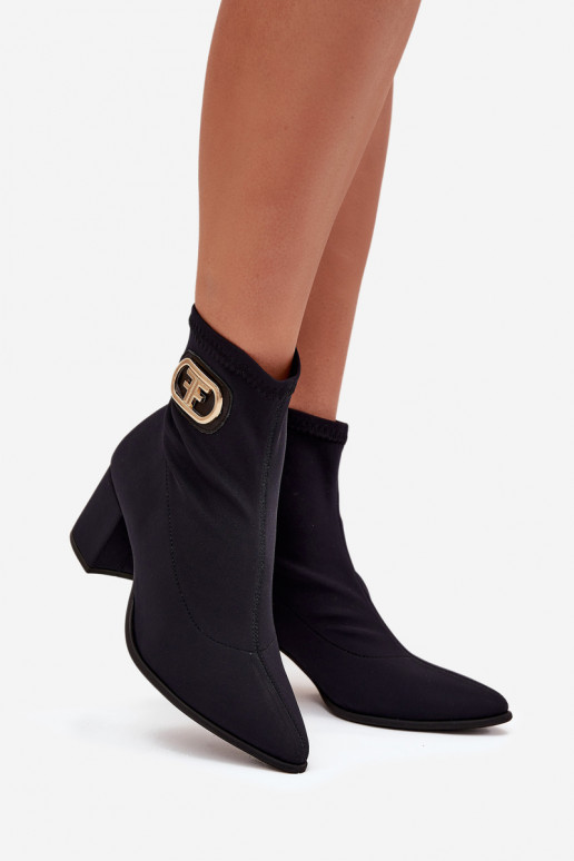 Bottes pour femmes Ze couleur doréem Detalem Zazoo 3128 couleur noire