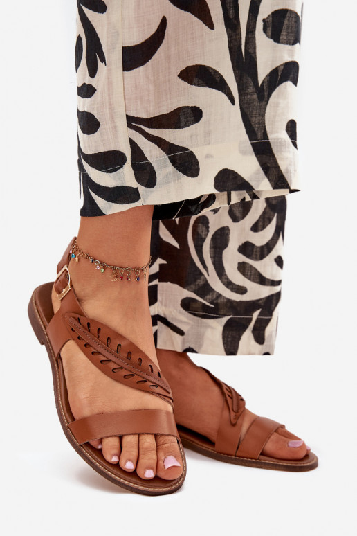 Sandales pour femmesActivéturalnej Skóry avec des talons larges Zazoo 3564 marron Sandales pour femmesActivéturalnej Skóry avec des talons larges Zazoo 3564 marron