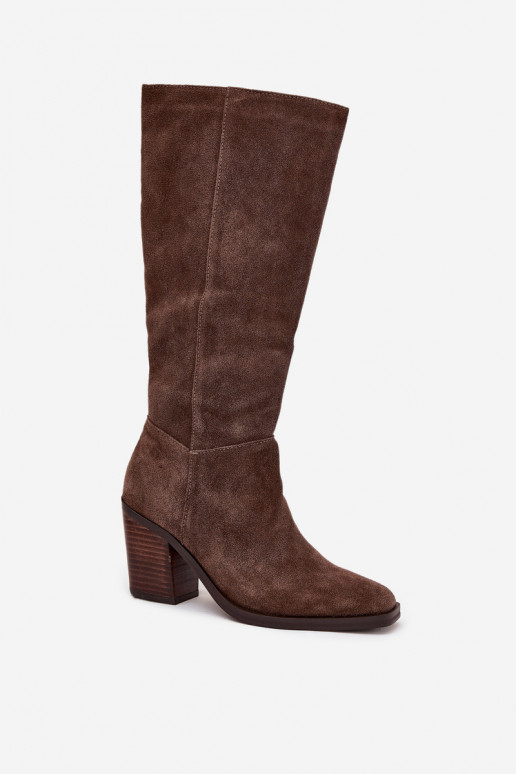 en daim bottes avec des talons Verrouillage marron Lissara en daim bottes avec des talons Verrouillage marron Lissara