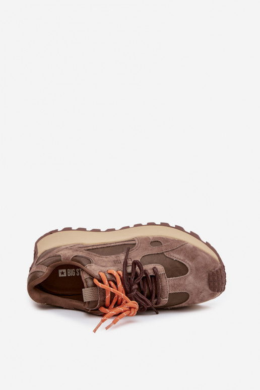 Peau Chaussures modèle baskets avec une plateforme Féminin Big Star SS274627 HI-POLY SYSTEM beige