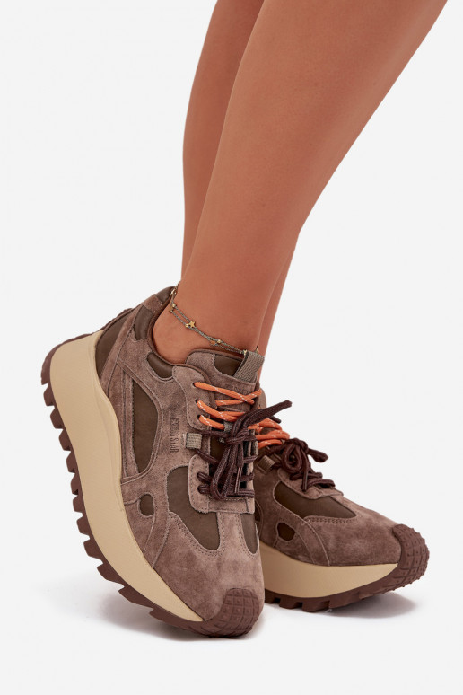 Peau Chaussures modèle baskets avec une plateforme Féminin Big Star SS274627 HI-POLY SYSTEM beige