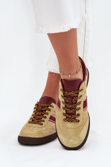 en daim Faible Chaussures modèle baskets Féminin Big Star SS274680 HI-POLY SYSTEM Calcaire 2