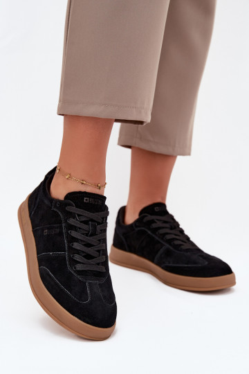 en daim Chaussures modèle baskets Féminin Big Star SS274673 HI-POLY SYSTEM couleur noire 2