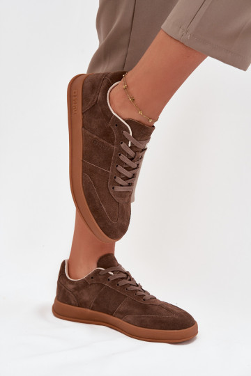 en daim Chaussures modèle baskets Féminin Big Star SS274676 HI-POLY SYSTEM marron