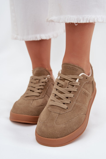 Baskets en daim pour femmes Big Star SS274675 HI-POLY SYSTEM, couleur sable