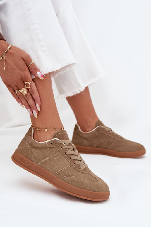 en daim Chaussures modèle baskets Féminin Big Star SS274675 HI-POLY SYSTEM beige