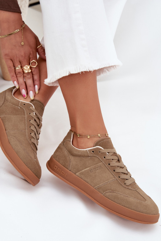 en daim Chaussures modèle baskets Féminin Big Star SS274675 HI-POLY SYSTEM beige