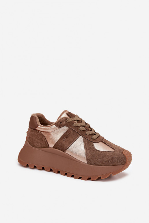 en daim Chaussures modèle baskets Féminin réchauffer avec une plateforme Big Star OO274A218 HI-POLY SYSTEM marron en daim Chaussures modèle baskets Féminin réchauffer avec une plateforme Big Star OO274A218 HI-POLY SYSTEM marron
