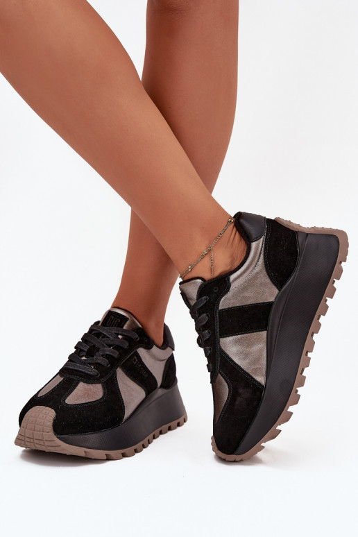 en daim Chaussures modèle baskets Féminin réchauffer avec une plateforme Big Star OO274A217 HI-POLY SYSTEM couleur noire en daim Chaussures modèle baskets Féminin réchauffer avec une plateforme Big Star OO274A217 HI-POLY SYSTEM couleur noire