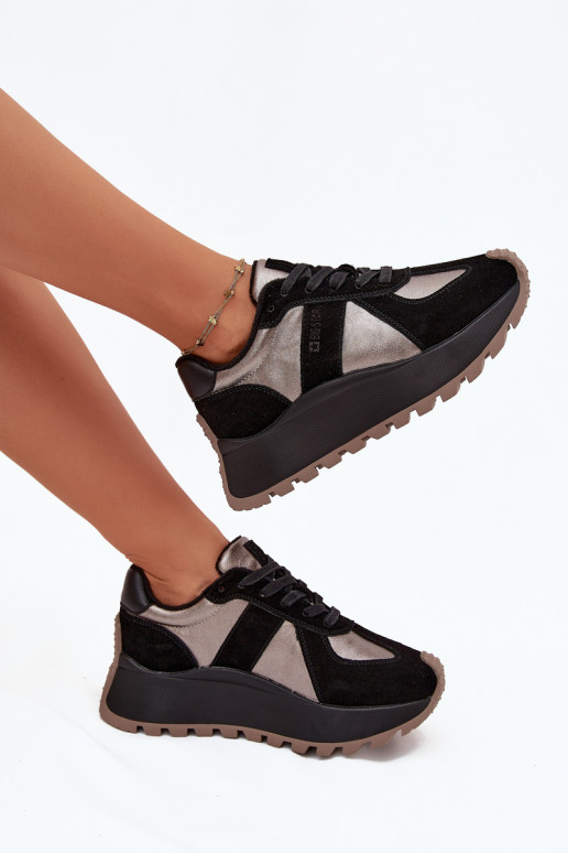 en daim Chaussures modèle baskets Féminin réchauffer avec une plateforme Big Star OO274A217 HI-POLY SYSTEM couleur noire en daim Chaussures modèle baskets Féminin réchauffer avec une plateforme Big Star OO274A217 HI-POLY SYSTEM couleur noire