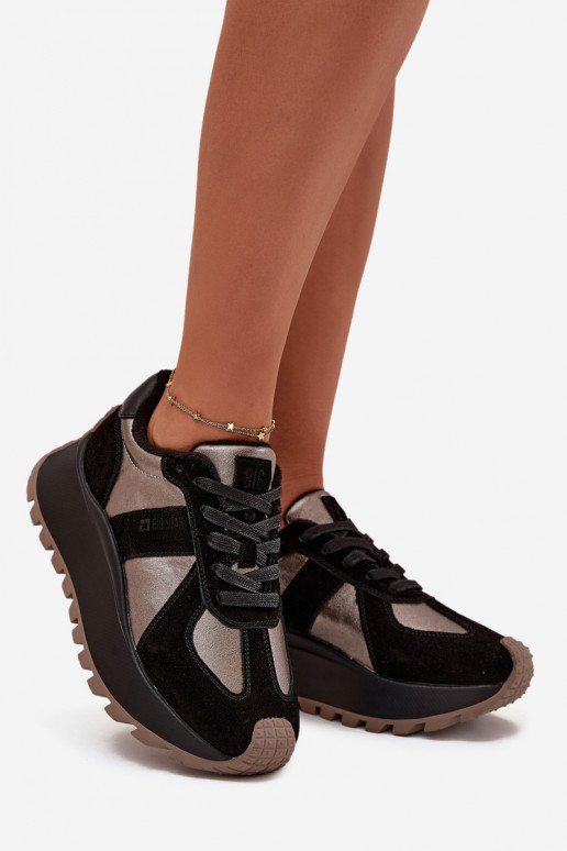 en daim Chaussures modèle baskets Féminin réchauffer avec une plateforme Big Star OO274A217 HI-POLY SYSTEM couleur noire en daim Chaussures modèle baskets Féminin réchauffer avec une plateforme Big Star OO274A217 HI-POLY SYSTEM couleur noire