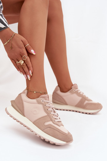 Peau Chaussures modèle baskets Féminin Big Star OO274521 HI-POLY SYSTEM Nude