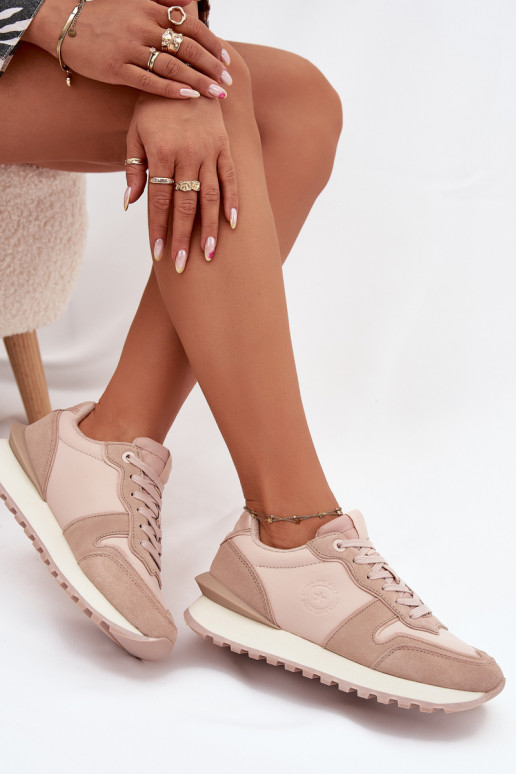 Peau Chaussures modèle baskets Féminin Big Star OO274521 HI-POLY SYSTEM Nude