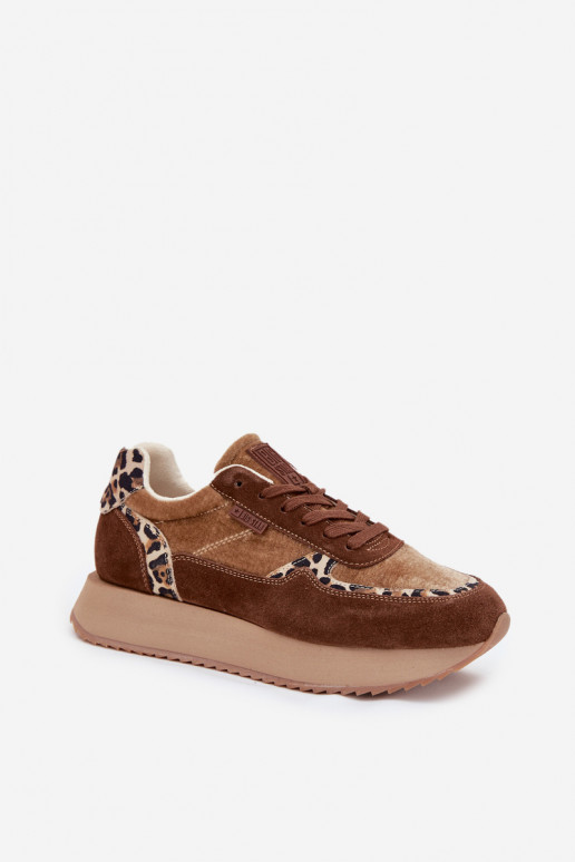en daim Chaussures modèle baskets Féminin Big Star OO274A313 HI-POLY SYSTEM marron avec des motifs en fourrure de léopard en daim Chaussures modèle baskets Féminin Big Star OO274A313 HI-POLY SYSTEM marron avec des motifs en fourrure de léopard
