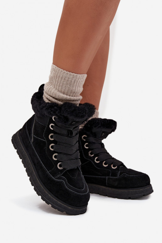 en daim Bottes de neige chaussures Féminin avec une plateforme avec un manteau de fourrure Big Star SS274369 couleur noire en daim Bottes de neige chaussures Féminin avec une plateforme avec un manteau de fourrure Big Star SS274369 couleur noire