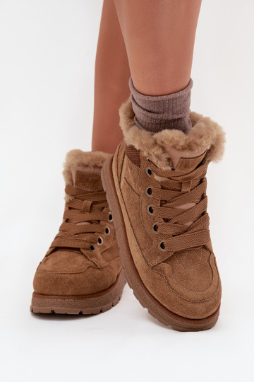 Bottes de neige en daim pour femmes avec plateforme et fourrure Big Star SS274370, marron 2