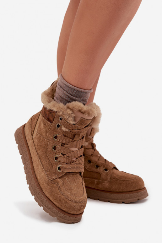 en daim Bottes de neige chaussures Féminin avec une plateforme avec un manteau de fourrure Big Star SS274370 marron en daim Bottes de neige chaussures Féminin avec une plateforme avec un manteau de fourrure Big Star SS274370 marron
