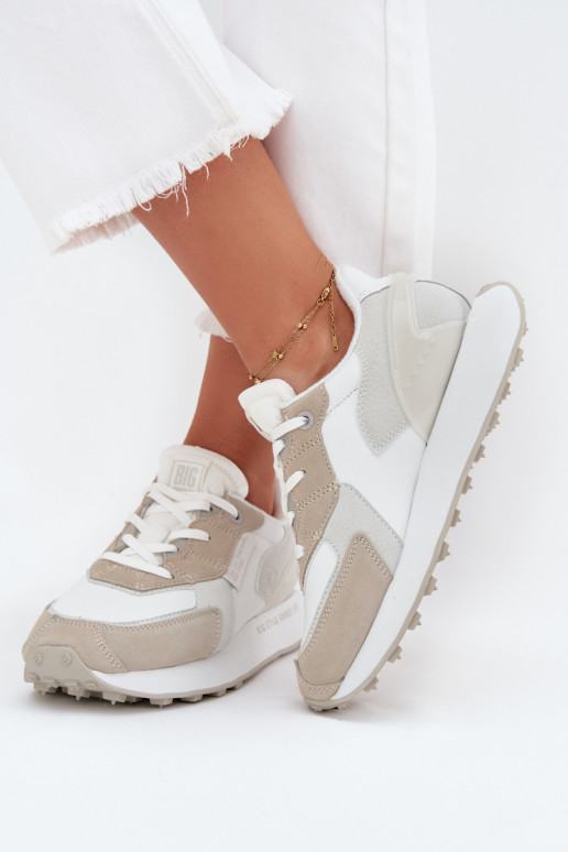 Peau Chaussures modèle baskets Féminin Big Star OO274563 Hi-Poly System couleur blanche Peau Chaussures modèle baskets Féminin Big Star OO274563 Hi-Poly System couleur blanche