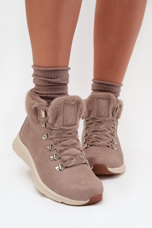 chaussures Féminin avec un manteau de fourrure Big Star MM274487 couleur grise chaussures Féminin avec un manteau de fourrure Big Star MM274487 couleur grise