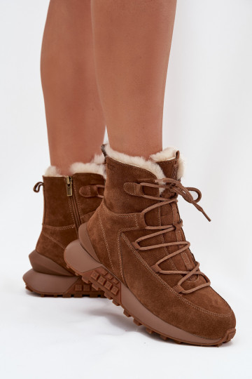 Bottes de neige en daim pour femmes avec fourrure Big Star SS274318 marron