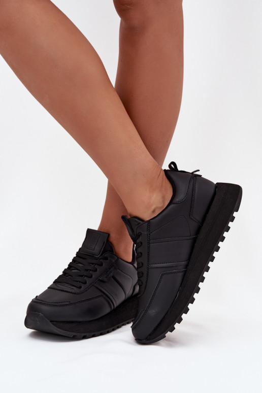 Peau Chaussures modèle baskets Féminin avec une plateforme Big Star OO274573 Hi-Poly System couleur noire Peau Chaussures modèle baskets Féminin avec une plateforme Big Star OO274573 Hi-Poly System couleur noire