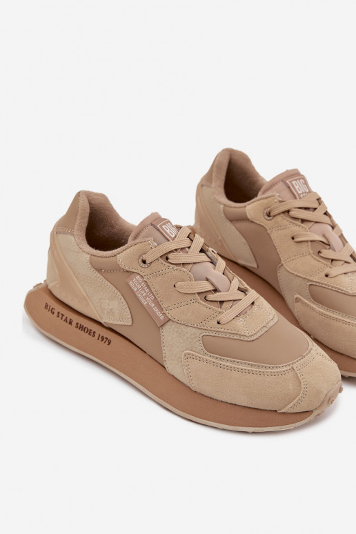 Peau Chaussures modèle baskets Mâle Big Star OO174298 Hi-Poly System beige