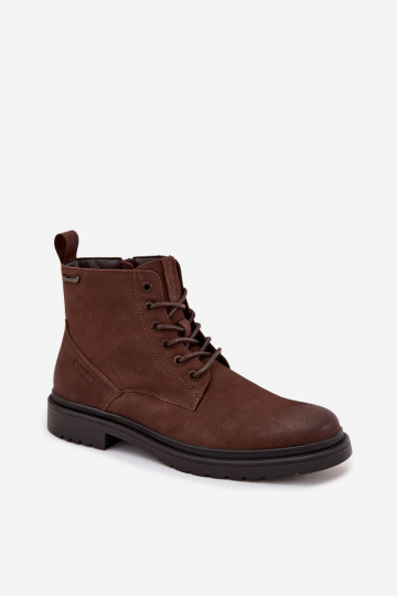 Bottines en cuir chaudes pour hommes Big Star OO174149 chocolat