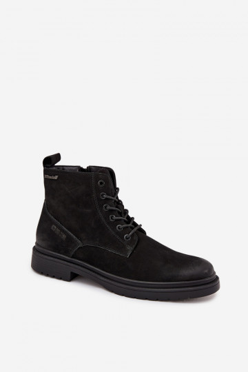 Bottines en cuir chaudes pour hommes Big Star OO174148 noires
