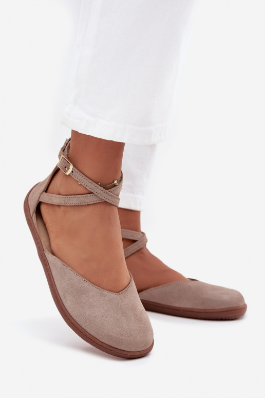 Ballerines en daim Féminin Barefoot avec des bandes Zazoo 191 couleur grise Ballerines en daim Féminin Barefoot avec des bandes Zazoo 191 couleur grise