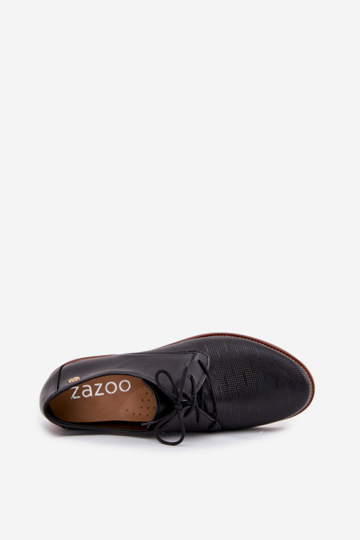 Peau chaussures Féminin Style élégant avec des lacets Zazoo 4238 couleur noire Peau chaussures Féminin Style élégant avec des lacets Zazoo 4238 couleur noire